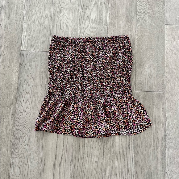 NWOT Topshop Pleated Floral Mini Skirt - Picture 2 of 4